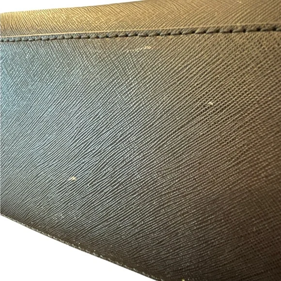 Michael Kors Black Studded Saffiano Leather Satchel‎ Crossbody Medium Purse Bag - Picture 6 of 15